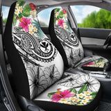 Polynesian Hawaii Kanaka Maoli Car Seat Covers - Summer Plumeria (White) - 105905 - YourCarButBetter