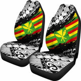 Polynesian Kanaka Flag Car Seat Covers - Nora Style - White - Amazing 105905 - YourCarButBetter