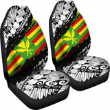 Polynesian Kanaka Flag Car Seat Covers - Nora Style - White - Amazing 105905 - YourCarButBetter