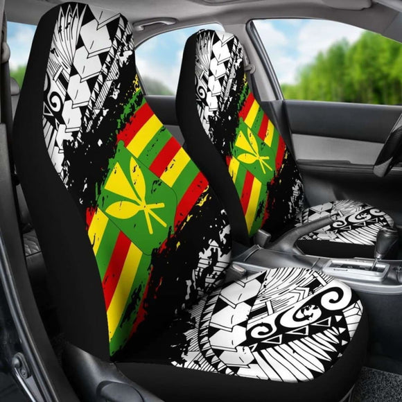 Polynesian Kanaka Flag Car Seat Covers - Nora Style - White - Amazing 105905 - YourCarButBetter