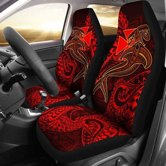 Polynesian Wallis And Futuna Car Seat Covers Polynesian Red Shark 105905 - YourCarButBetter