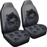 Pomeranian Car Seat Covers Black 195016 - YourCarButBetter
