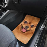 Pomeranian Dog Car Floor Mats Funny Dog Face 195016 - YourCarButBetter