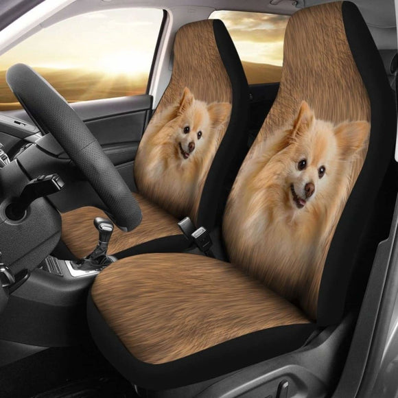 Pomeranian Dog Car Seat Covers 03 195016 - YourCarButBetter