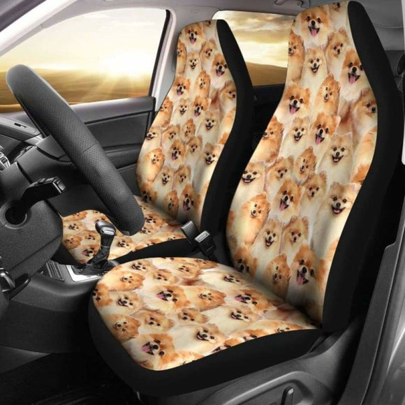 Pomeranian Full Face Car Seat Covers 195016 - YourCarButBetter