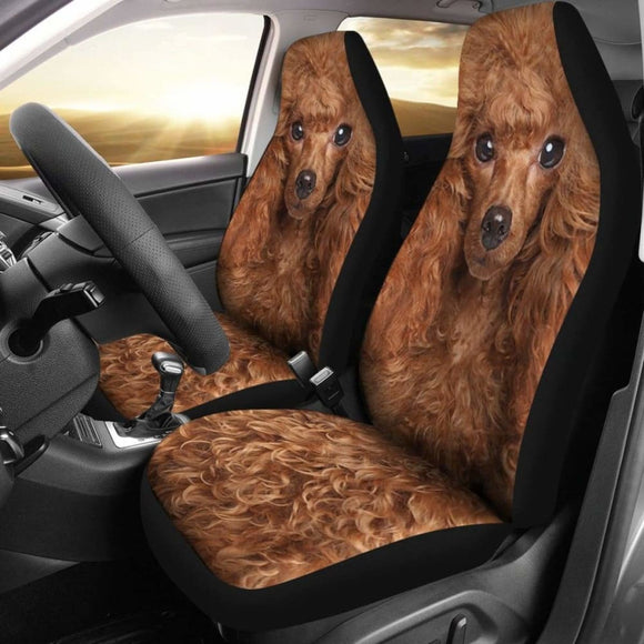 Poodle Car Seat Covers Funny Dog Face 110424 - YourCarButBetter