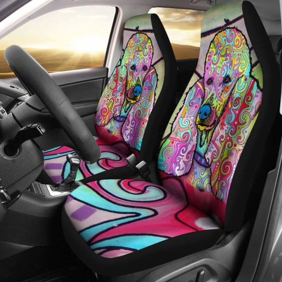 Poodle Design Car Seat Covers Colorful Back 110424 - YourCarButBetter