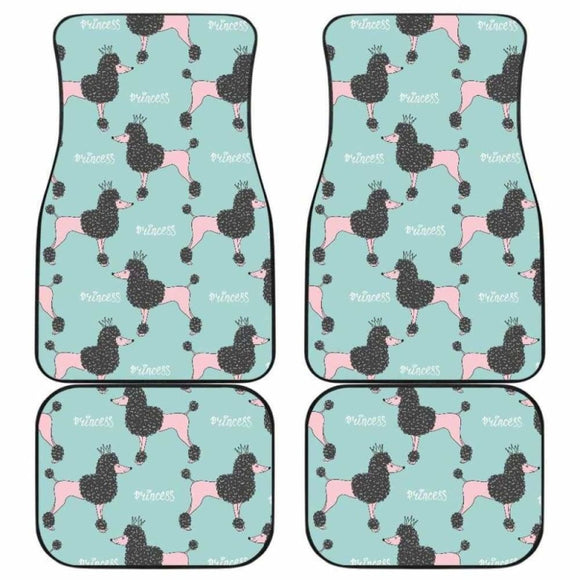 Poodle Dog Green Background Front And Back Car Mats 110424 - YourCarButBetter