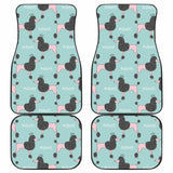 Poodle Dog Green Background Front And Back Car Mats 110424 - YourCarButBetter