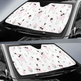 Poodle Dog Rose Cake Pattern Car Auto Sun Shades 172609 - YourCarButBetter
