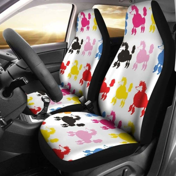 Poodle Dogs Pets Animals Car Seat Covers 110424 - YourCarButBetter