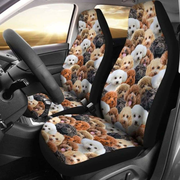 Poodle Full Face Car Seat Covers 110424 - YourCarButBetter
