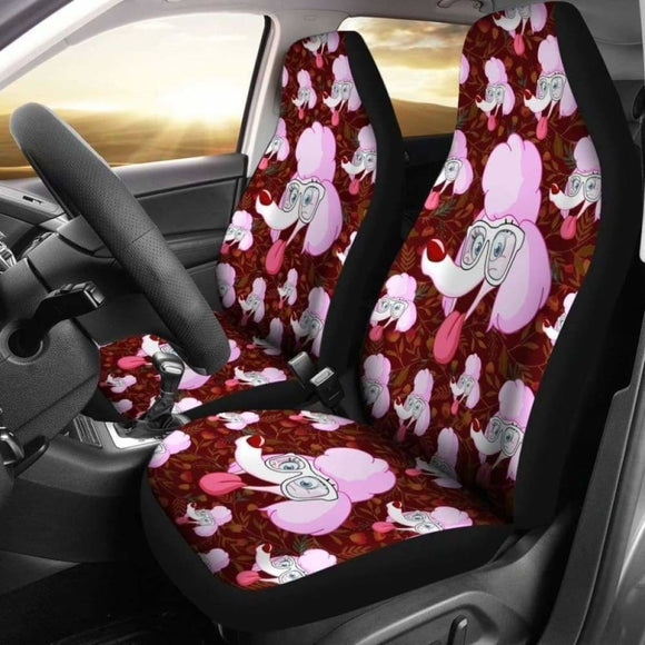 Poodle Glass Art Car Seat Covers 110424 - YourCarButBetter
