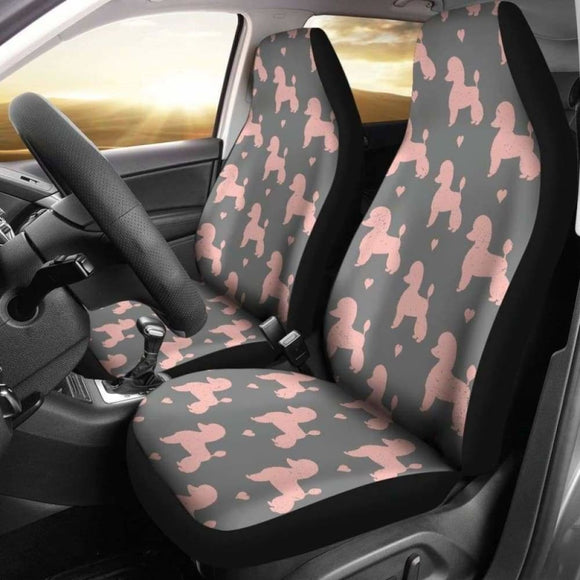 Poodle Pink Patterns Car Seat Covers 110424 - YourCarButBetter