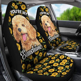 Poodles Dog You’re My Sunshine Sunflower Car Seat Covers 210402 - YourCarButBetter