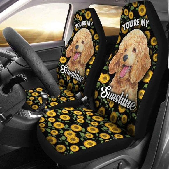 Poodles Dog You’re My Sunshine Sunflower Car Seat Covers 210402 - YourCarButBetter
