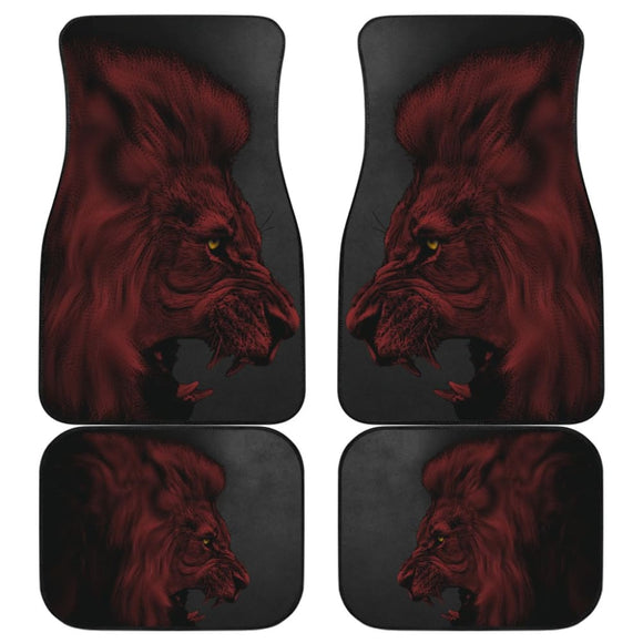 Powerful Angry Red Lion Art Car Floor Mats Gift Ideas 212701 - YourCarButBetter