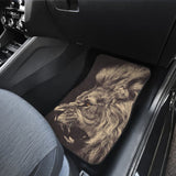 Powerful Angry White Lion Car Floor Mats Gift Ideas 212701 - YourCarButBetter