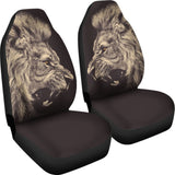 Powerful Angry White Lion Car Seat Covers Gift Ideas 212701 - YourCarButBetter