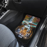 Powerful Brown Tiger with Amazing Waterfall Car Floor Mats 210102 - YourCarButBetter