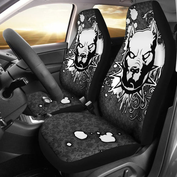 Powerful Pitbull Prepare To Fighting Car Seat Covers 212501 - YourCarButBetter