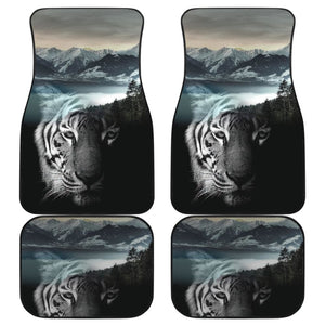 Powerful White Tiger with Amazing River Car Floor Mats 210102 - YourCarButBetter