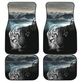 Powerful White Tiger with Amazing River Car Floor Mats 210102 - YourCarButBetter