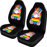 Pride LGBT Unicorn Car Seat Covers Custom Rainbow Gifts Idea Car Accessories 211204 - YourCarButBetter