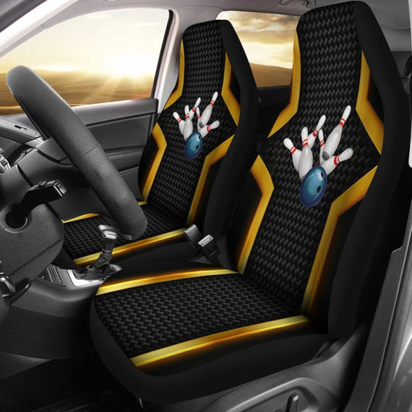 Print Bowling Metallic Style Printed Car Seat Covers 211008 - YourCarButBetter