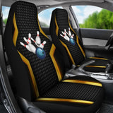 Print Bowling Metallic Style Printed Car Seat Covers 211008 - YourCarButBetter