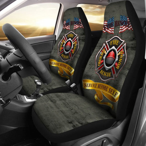 Proud To Be A Firefighter - Fire Rescue Hero - Service Before Self Car Seat Covers 210401 - YourCarButBetter