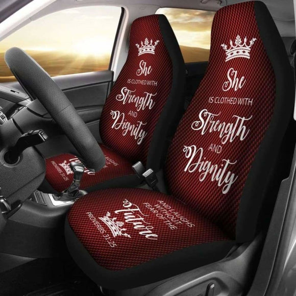 Proverbs 31 Woman Car-Suv Seat Cover-Red-White 153908 - YourCarButBetter