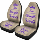 Proverbs 31 Woman Car-Suv Seat Cover-Tan-Purple 153908 - YourCarButBetter