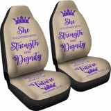Proverbs 31 Woman Car-Suv Seat Cover-Tan-Purple 153908 - YourCarButBetter