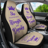Proverbs 31 Woman Car-Suv Seat Cover-Tan-Purple 153908 - YourCarButBetter