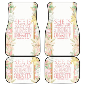 Proverbs 31:25 She Is Clothed With Strength And Dignity Car Floor Mats 211305 - YourCarButBetter