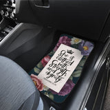 Proverbs 31:25 She Is Clothed With Strength And Dignity Custom Queen Crown And Multi Flowers Car Floor Mats 211305 - YourCarButBetter