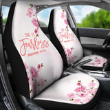 Proverbs 31:25 She Is Fearless Custom Pink Flowers Themed Car Seat Covers 211305 - YourCarButBetter