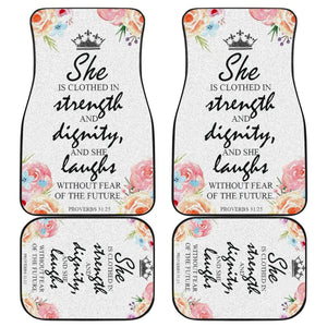 Proverbs 31:25 She Laughs Without Fear of The Future Car Floor Mats 211401 - YourCarButBetter