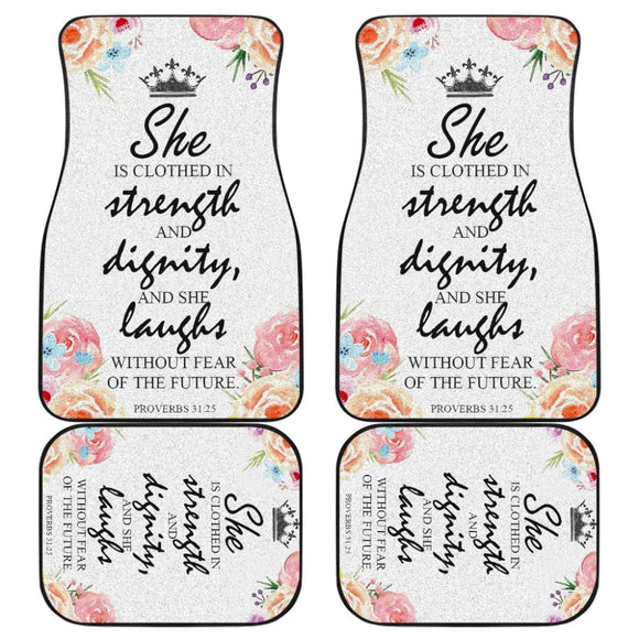 Proverbs 31:25 She Laughs Without Fear of The Future Car Floor Mats 211401 - YourCarButBetter