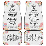 Proverbs 31:25 She Laughs Without Fear of The Future Car Floor Mats 211401 - YourCarButBetter