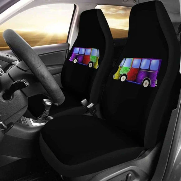 Psychedelic Hippie Minivan Car Seat Covers 192609 - YourCarButBetter