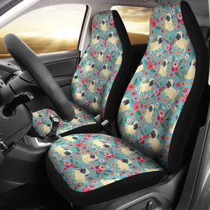 Pug Flower Car Seat Covers 102918 - YourCarButBetter