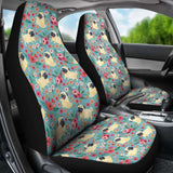 Pug Flower Car Seat Covers 102918 - YourCarButBetter