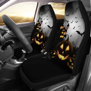 Pumpkin Castle Halloween Car Seat Covers 102802 - YourCarButBetter