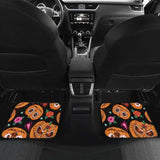 Pumpkin Flowers Spiderweb Halloween Theme Front And Back Car Mats 102802 - YourCarButBetter