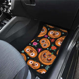 Pumpkin Flowers Spiderweb Halloween Theme Front And Back Car Mats 102802 - YourCarButBetter