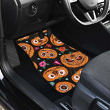 Pumpkin Flowers Spiderweb Halloween Theme Front And Back Car Mats 102802 - YourCarButBetter