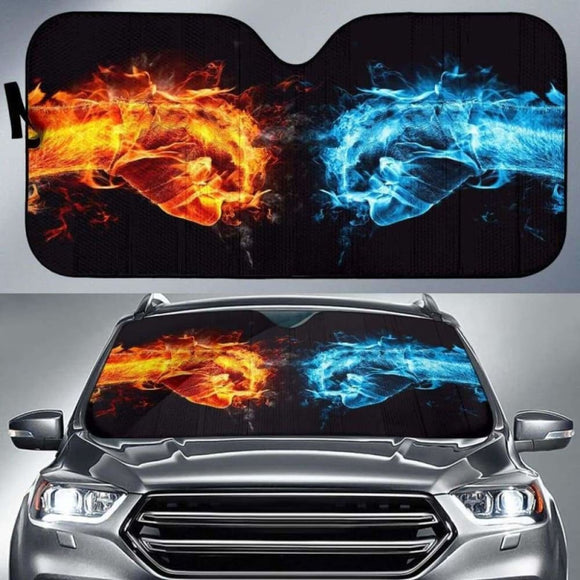 Punch Fire Vs Ice Car Sun Shades 085424 - YourCarButBetter