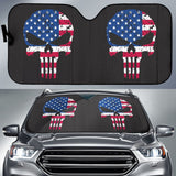 Punisher Skull American Flag Car Auto Sun Shades 213003 - YourCarButBetter